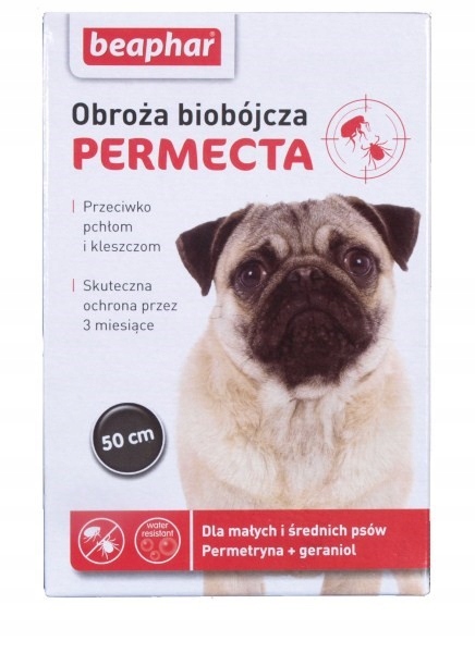 

Beaphar Permecta Obroża Małe/śr Rasy 50cm