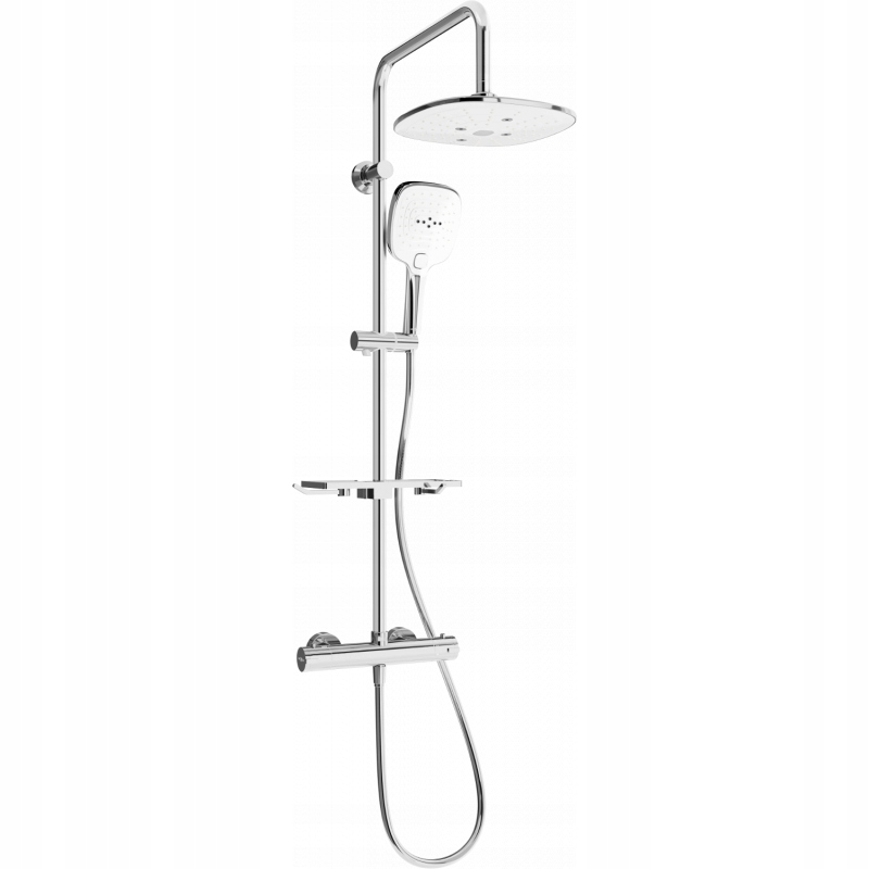 Mexen KT17 stenová sprchová súprava s dažďovými tryskami a batériou/biela