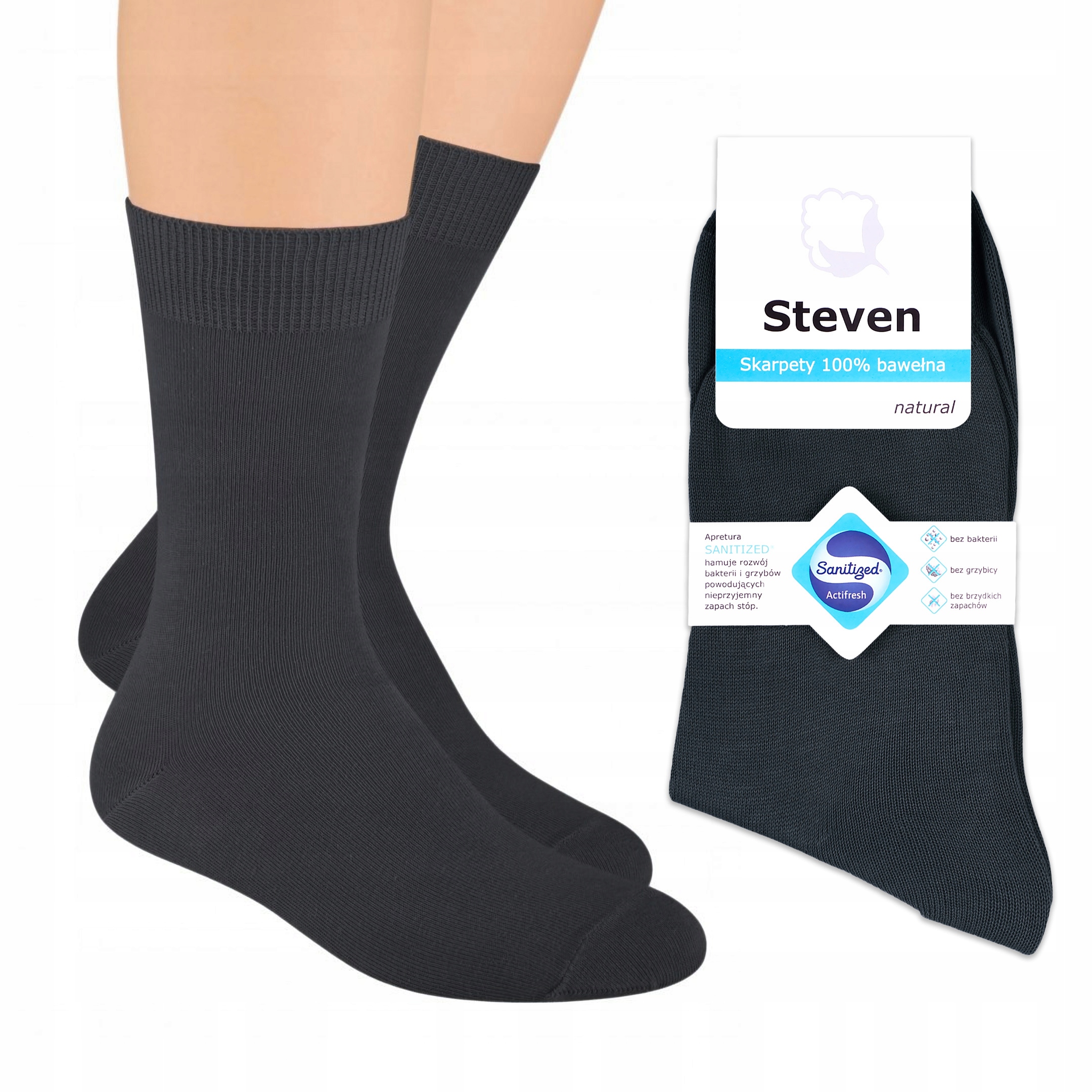 

Skarpety męskie Bawełniane grafit Steven 44-46