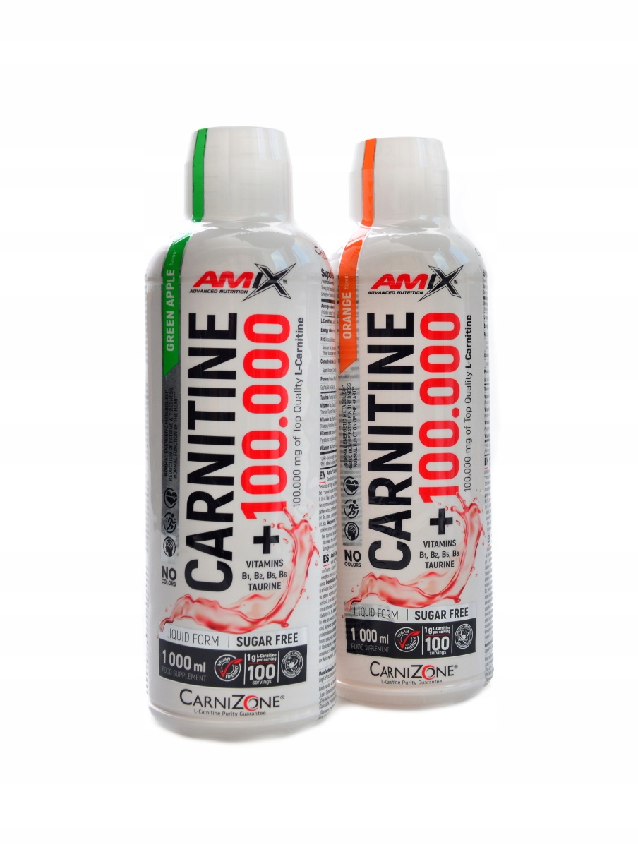 Amix Carnitine 100000mg carnizone 2 x 1000 ml zelené jablko Duopack