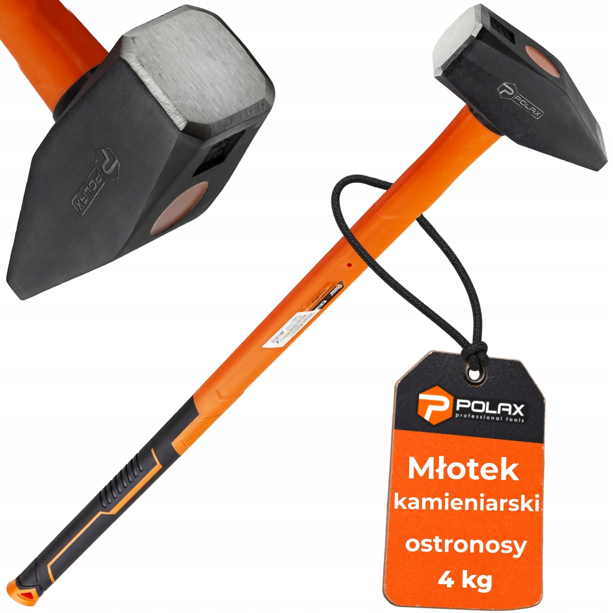 Kladivo kovářské ostronosy 4kg špic Din 1042 obouch tvrzené fiberglass Polax