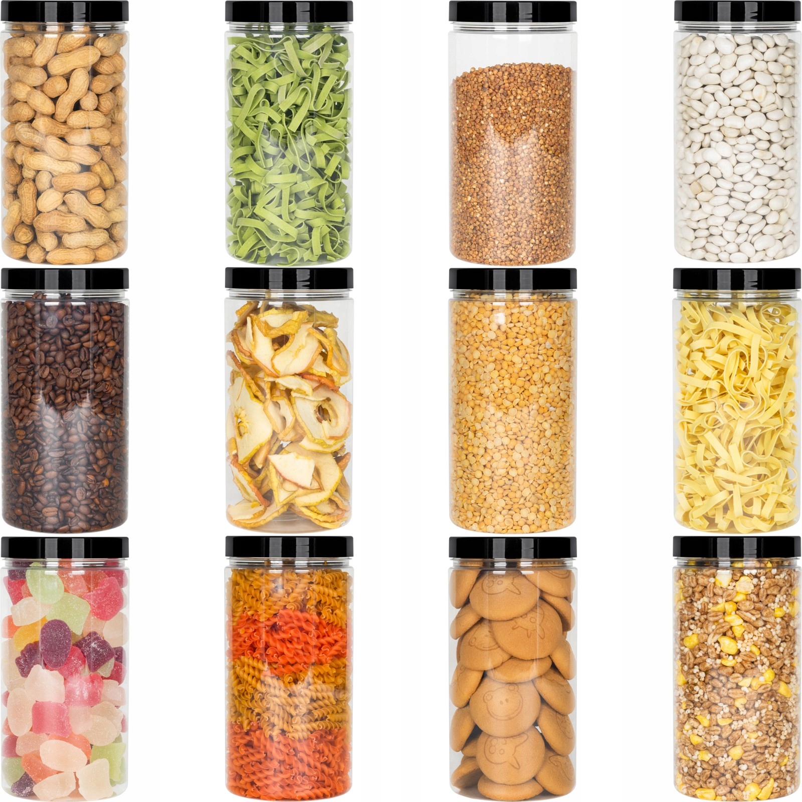 

12x Słoik Pojemnik Na Żywność Produkty Sypkie 1,5L