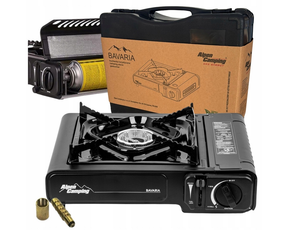 Kuchenka Turystyczna Markowa 1 Palnikowa Alpen Camping Bavaria ++ Walizka