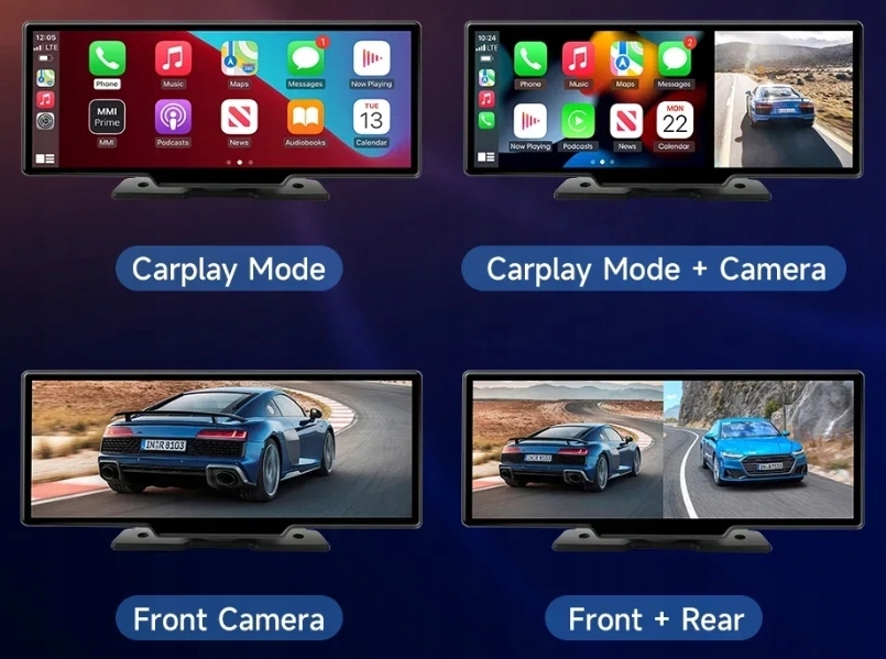 STACJA RADIO MULTIMEDIALNA MONITOR ANDROID AUTO APPLE CARPLAY DVR 2 KAMERY Kod producenta 1026-64