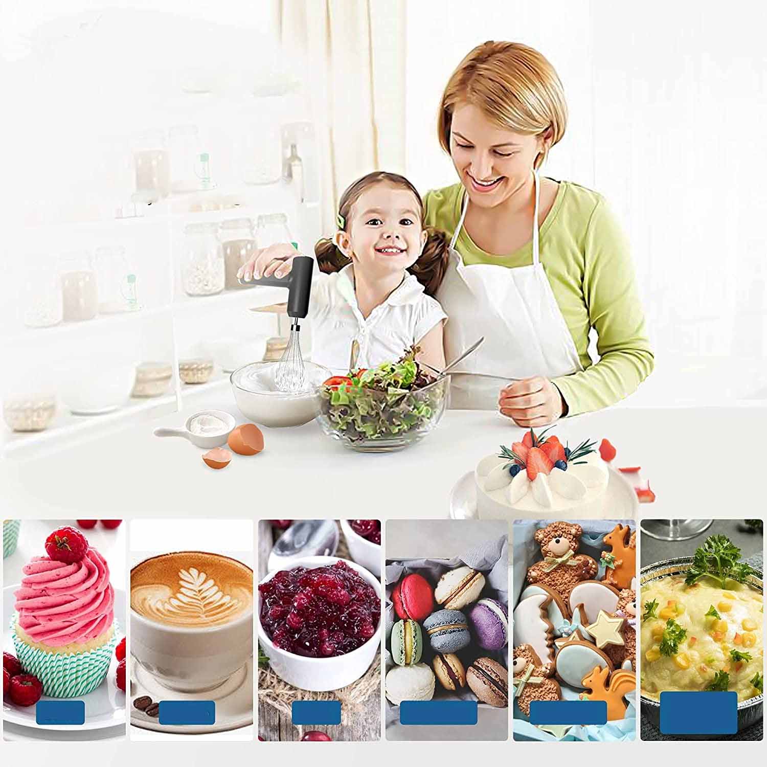 MIKSER RĘCZNY ELEKTRYCZNY BEZPRZEWODOWY PRZENOŚNY 3 POZIOMY PRĘDKOŚCI USB Model mikser ręczny USB