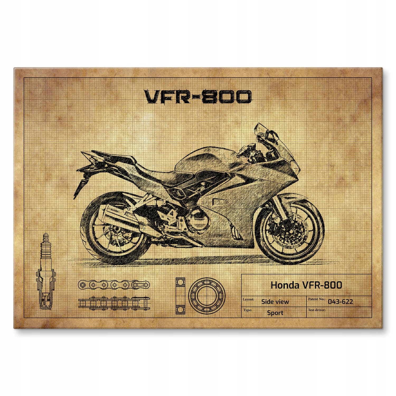 Kovový plakát Honda VFR-800 Dárek 30 x 42 cm