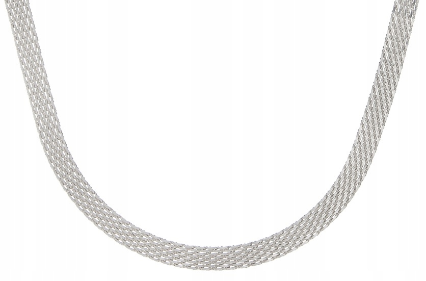 Krásný Stříbrný Řetízek Mesh 45 CM 5 MM Italy