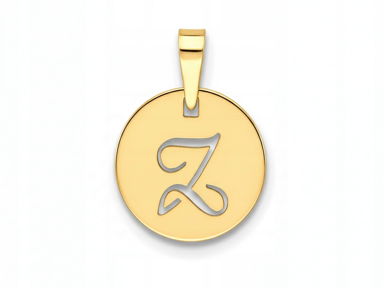 Zlatý kulatý přívěsek 585 s písmenem Z plech vystřižený písmeno 0.86g 14kt