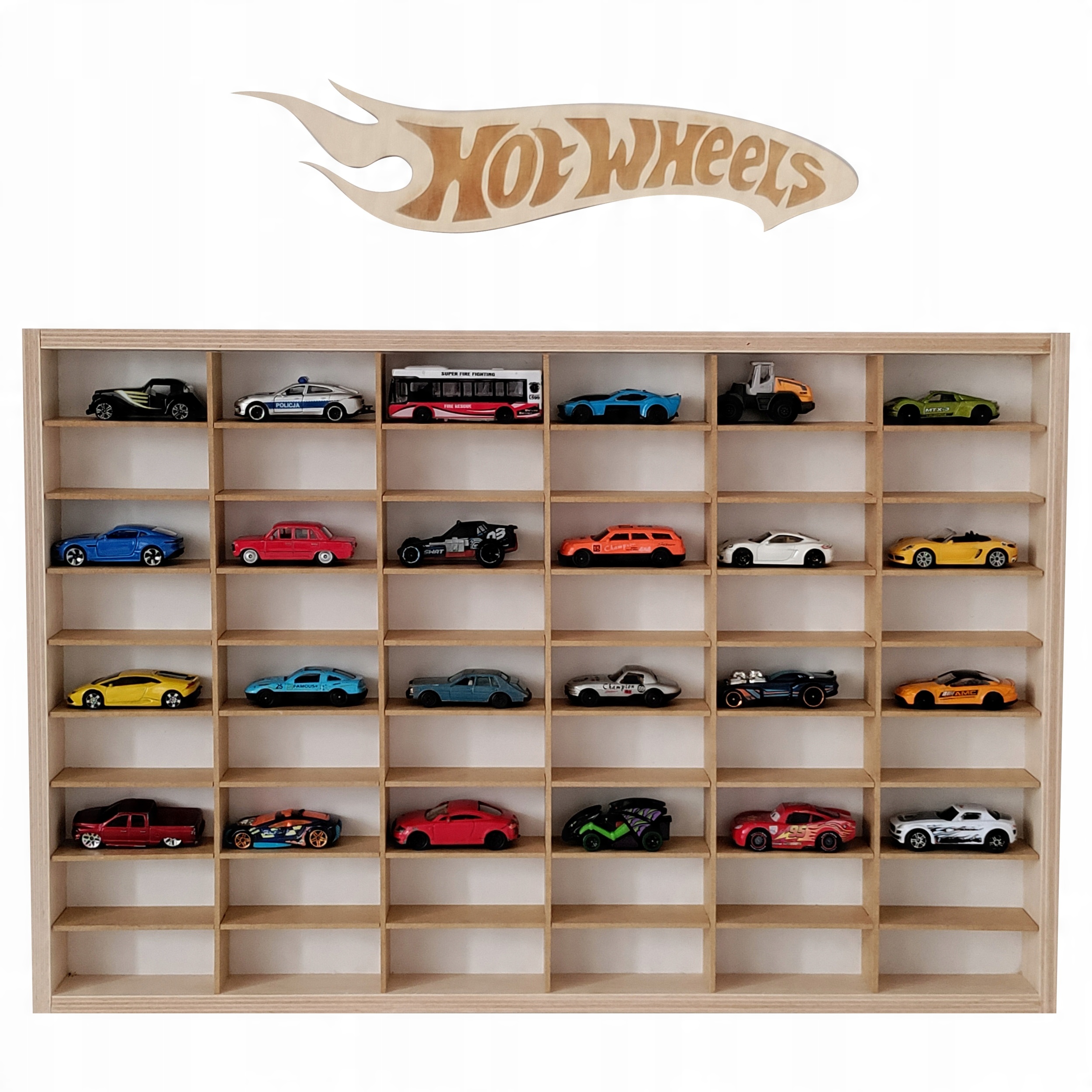 

54 Hot Wheels Półka na resoraki 60x40 z tabliczka