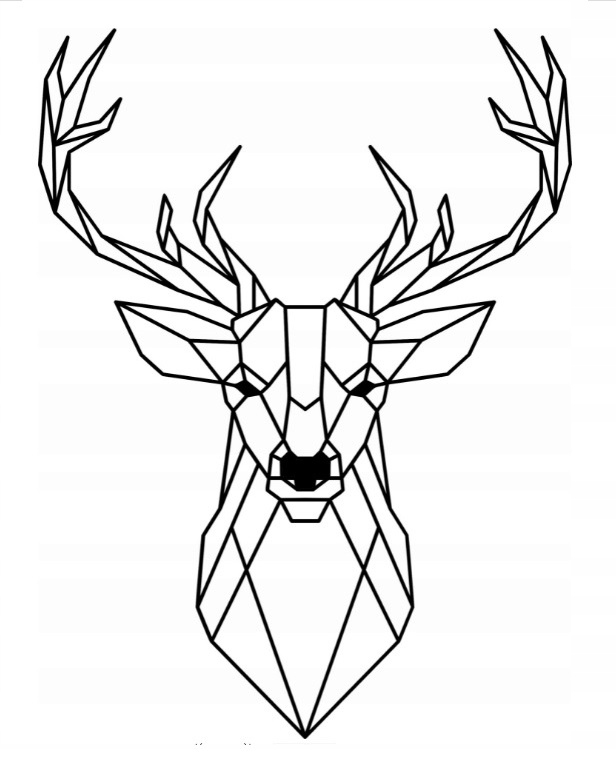 Geometrická 3D nástěnná dekorace Jelen 50 cm