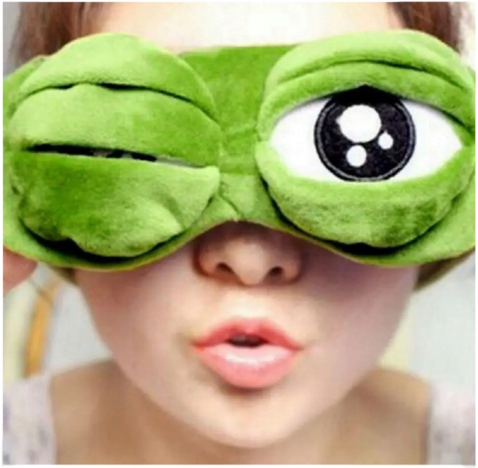 OPASKA NA OCZY MASKA DO SPANIA SNU RELAKSU żabka ŻABA OLDMAN NA GUMCE