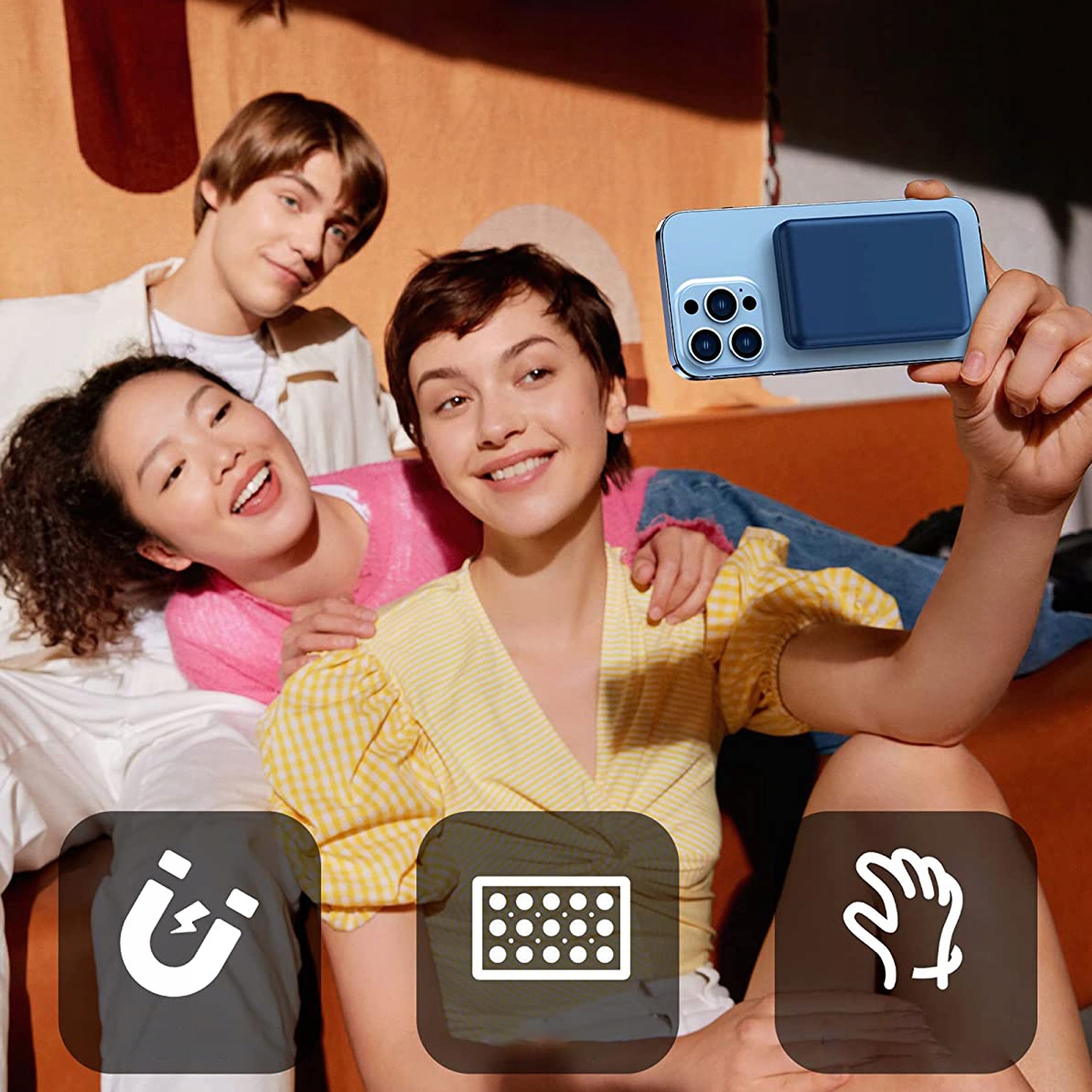 POWERBANK BEZPRZEWODOWY MAGSAFE10000MAH DLA IPHONE Kolor niebieski