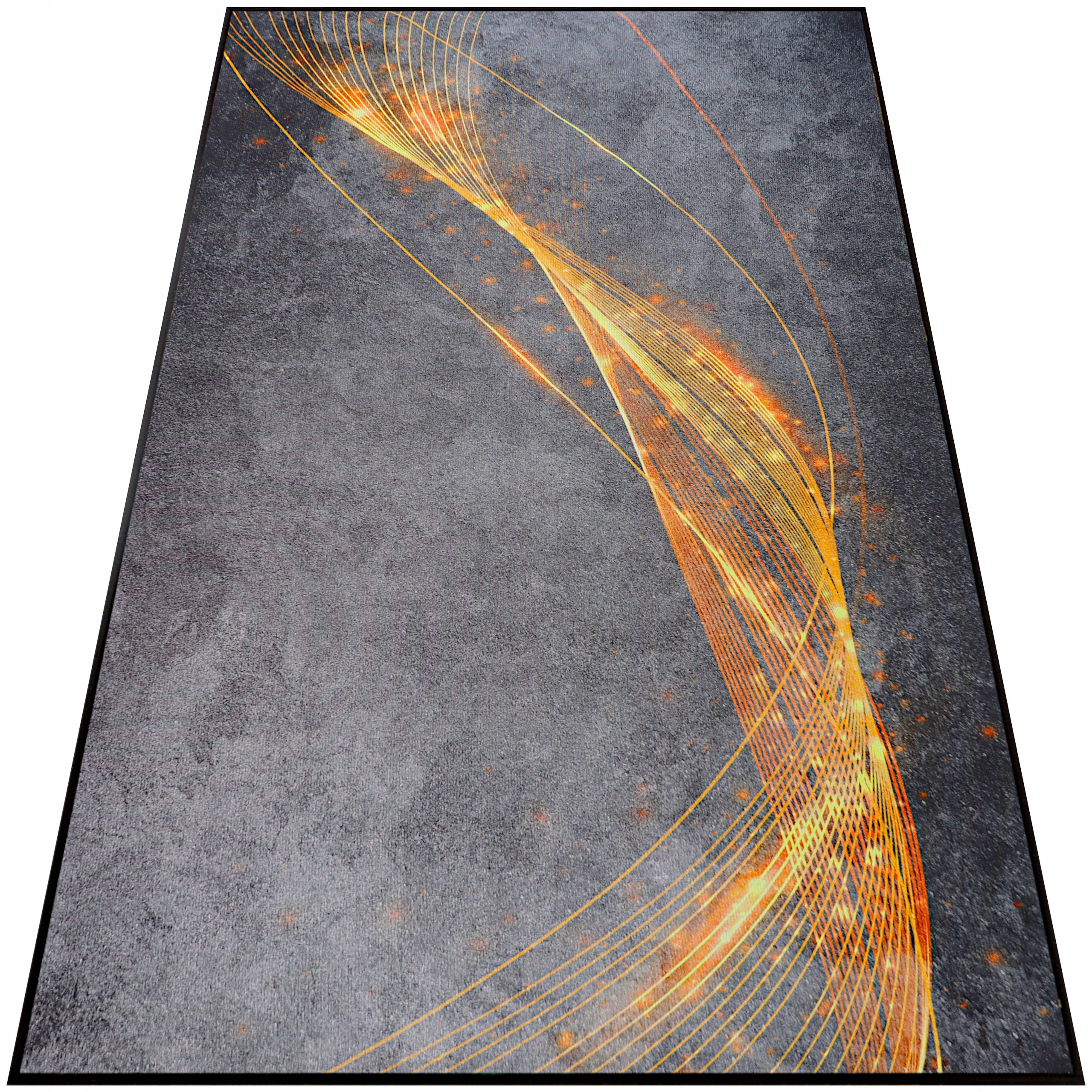 Koberec Do Obývačky 160x230 Moderný Šedý Módny Čierny Veľký Podgumovaná Podložka