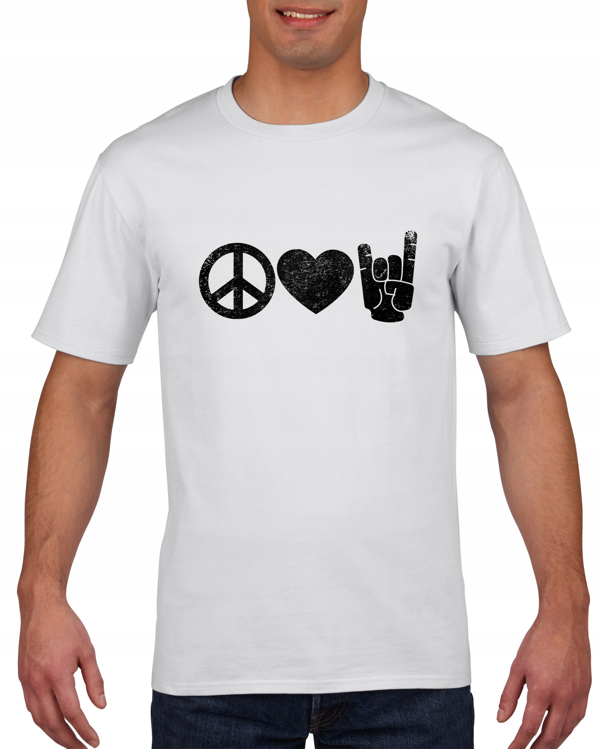 

Koszulka męska Peace Love Rock and roll XXL
