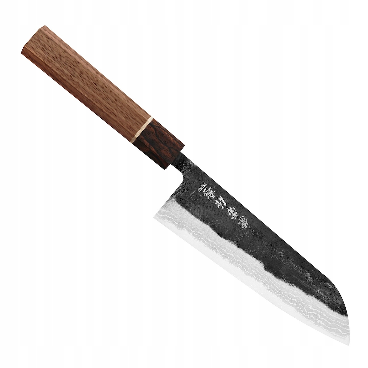 Kanetsune Shirogami#2 Damascus Matsu-zumi-yaki Japonský nôž Santoku 17 cm