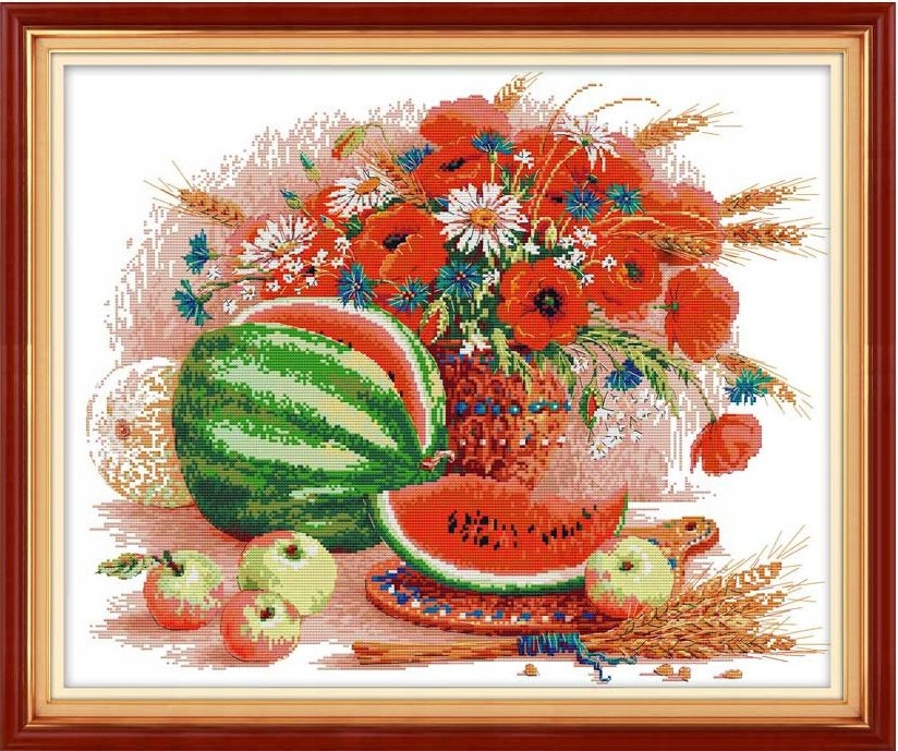 Křížková výšivka počítaná sada (kanva, mulina)
