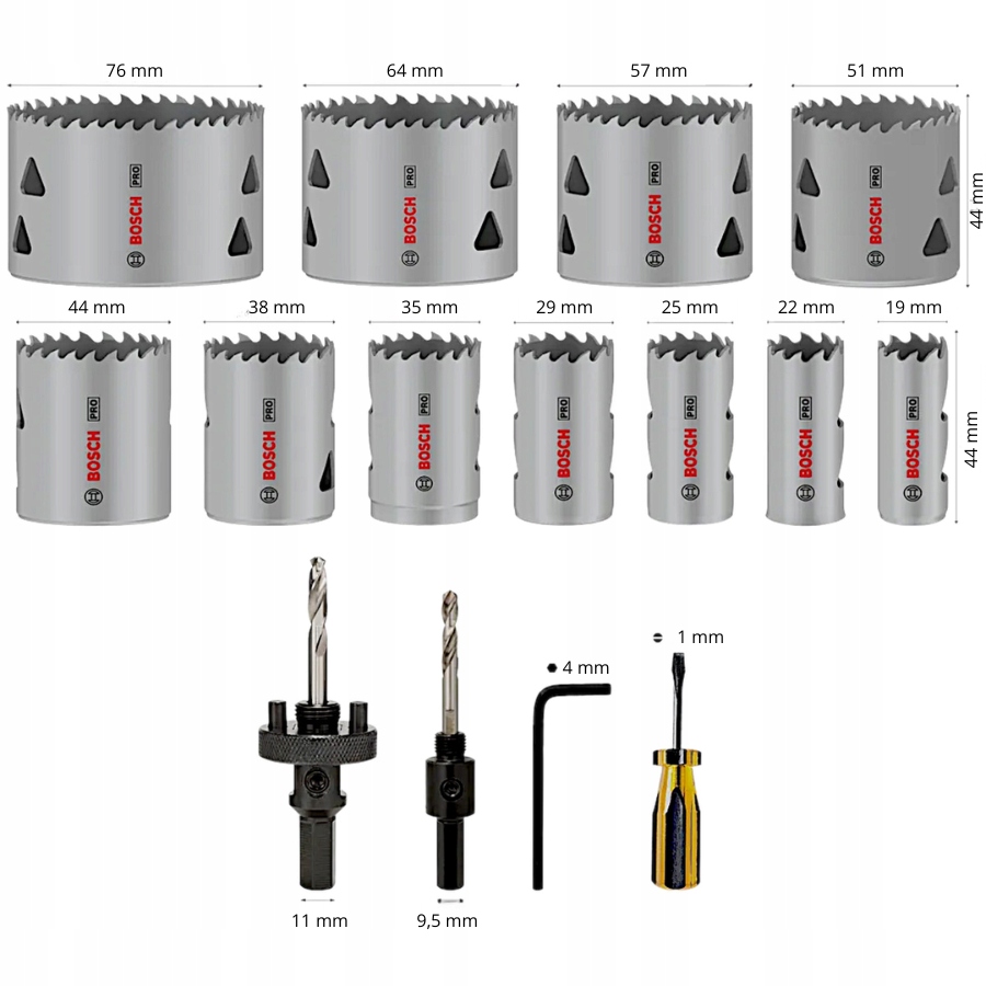 BOSCH Zestaw otwornic Bosch PRO Multi Material 15 elementów