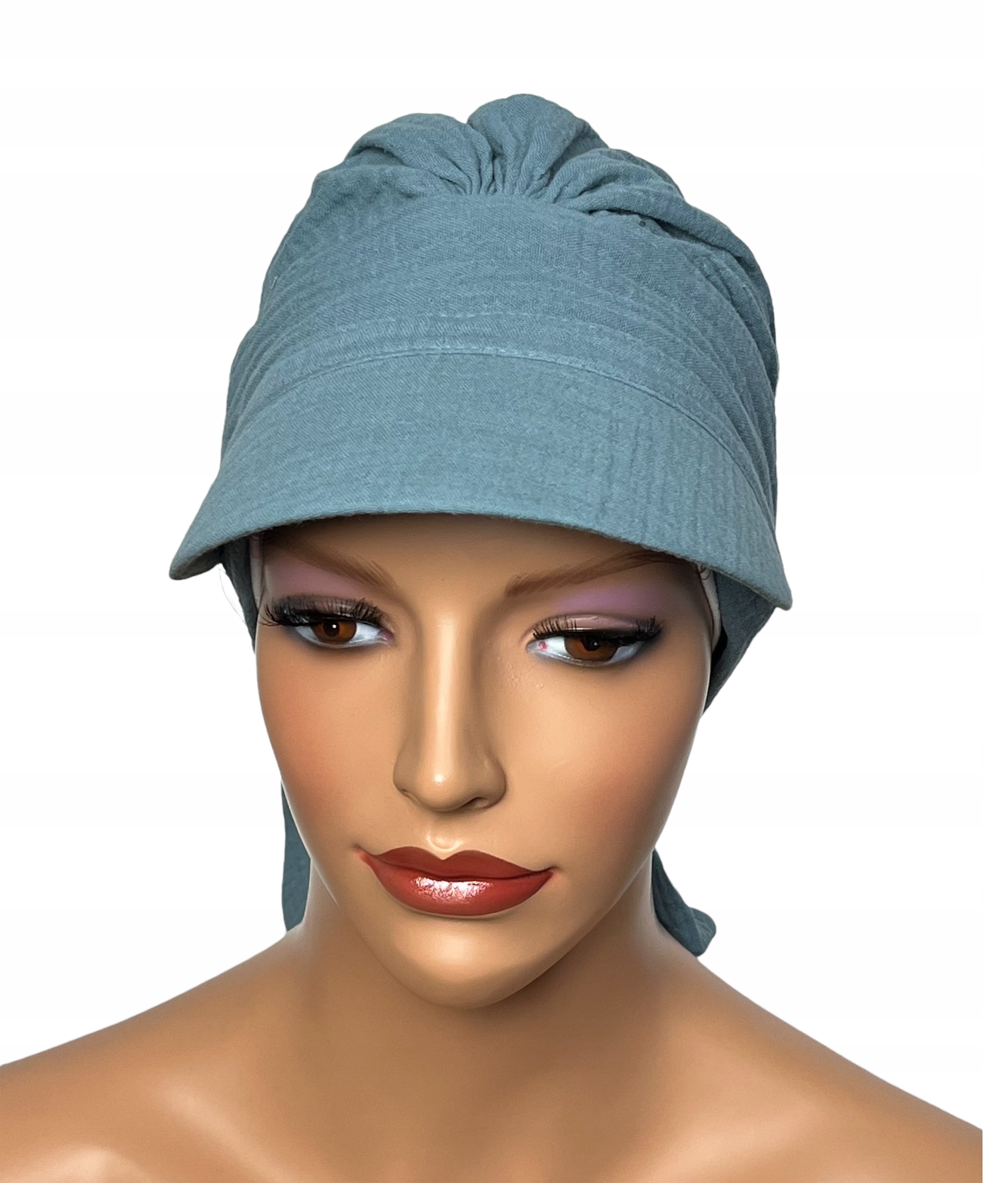 

Turban chusta na lato z daszkiem Tess B-003 muslin