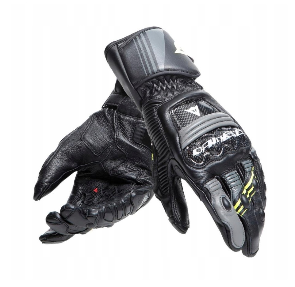 Kožené rukavice Dainese Druid 4 Čierna/Šedá/Žltá fluo L
