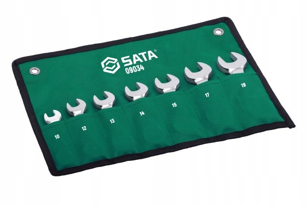 KOMPLET KLUCZY PŁASKO-OCZKOWYCH KRÓTKICH Z GRZECHOTKĄ 10-19MM SATA