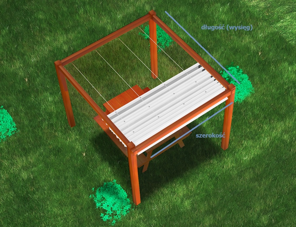 ZESTAW DO MONTAŻU ROLET RZYMSKICH POZIOMYCH W DREWNIE - DUŻY Producent Sun Shade