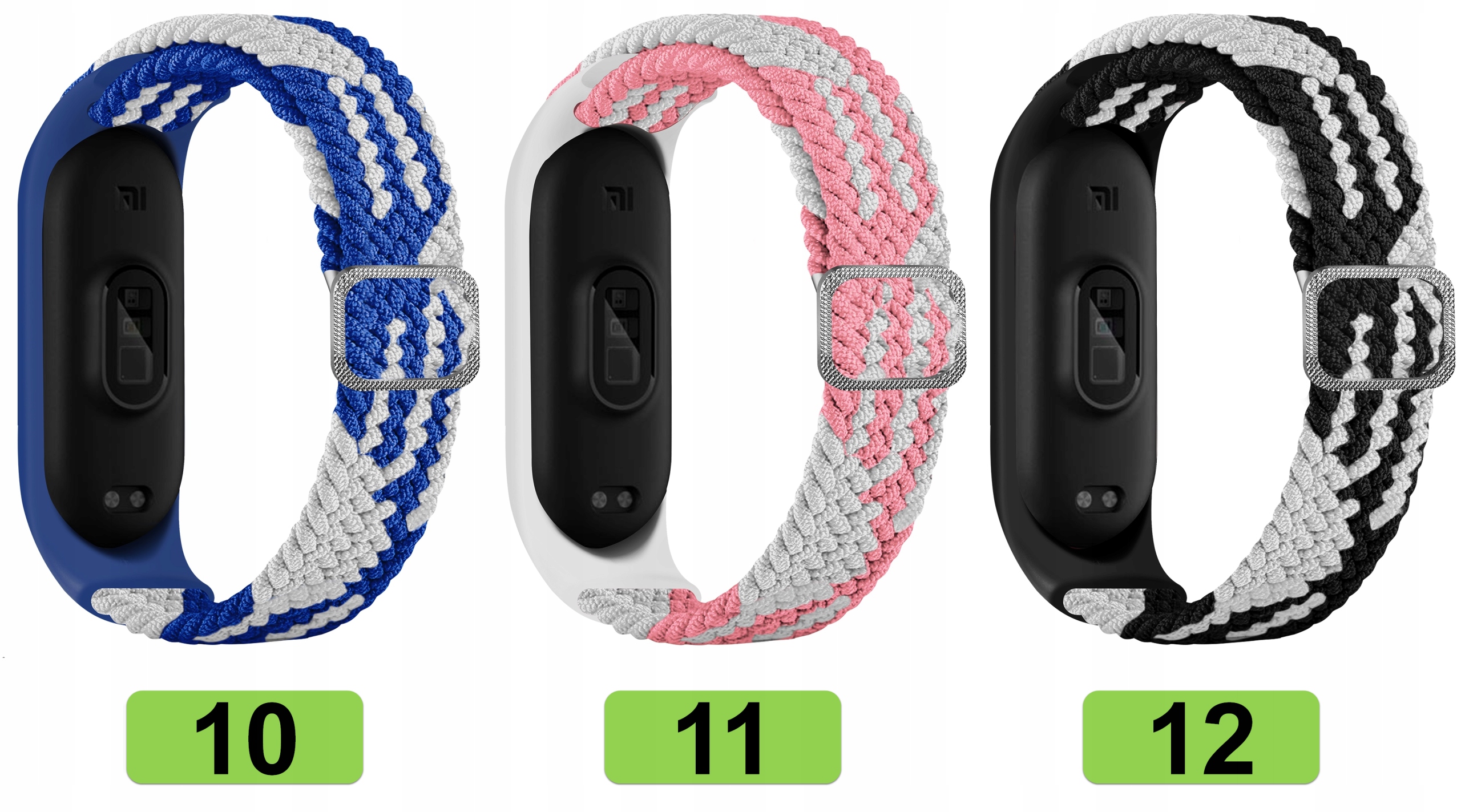 PASEK OPASKA BRANSOLETA do XIAOMI MI BAND 3/4/5/6/7 21 KOLORÓW Długość 210 mm