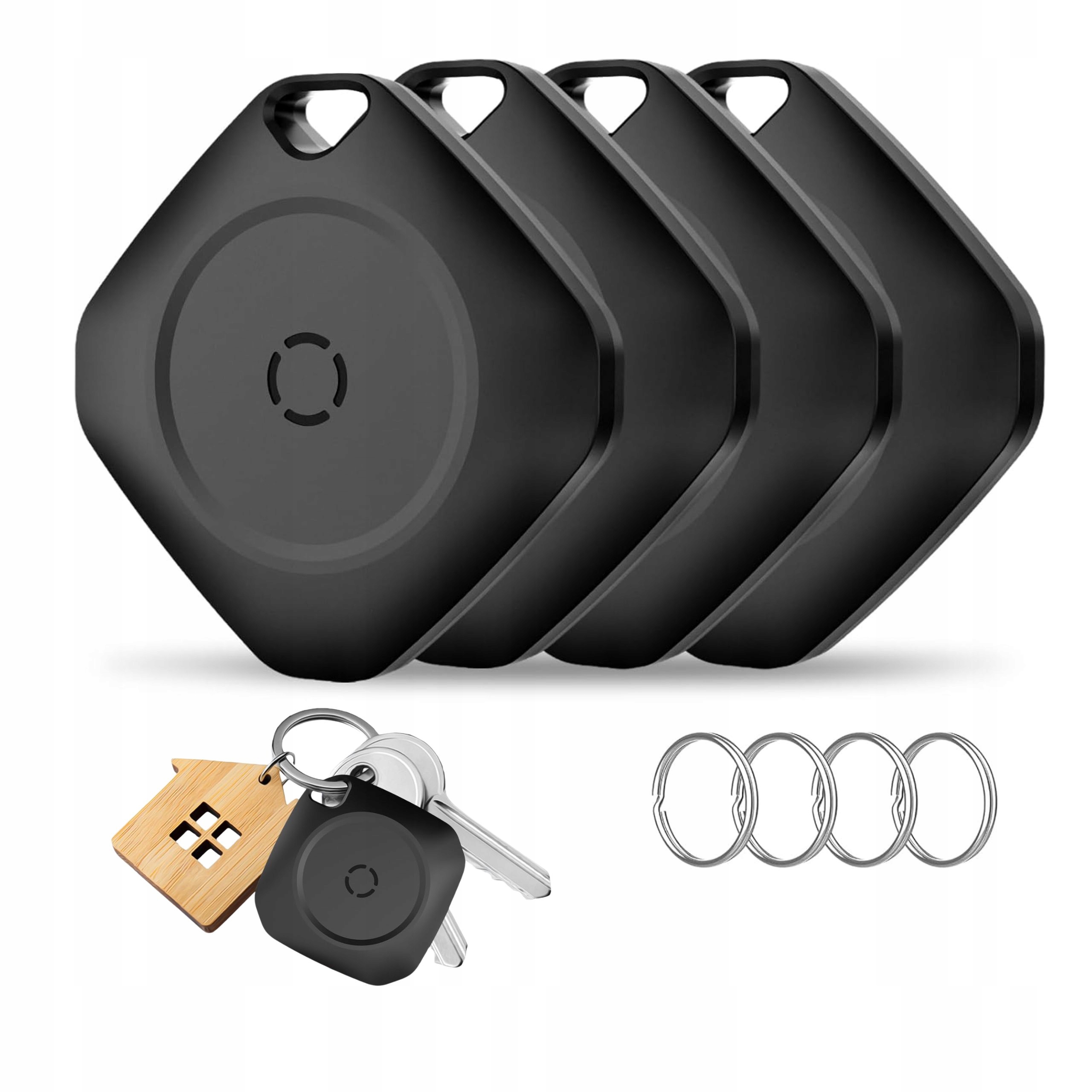Lokalizator Smart WeTag do Apple Find My 4 sztuki Bateria Wodoodporny Czerń