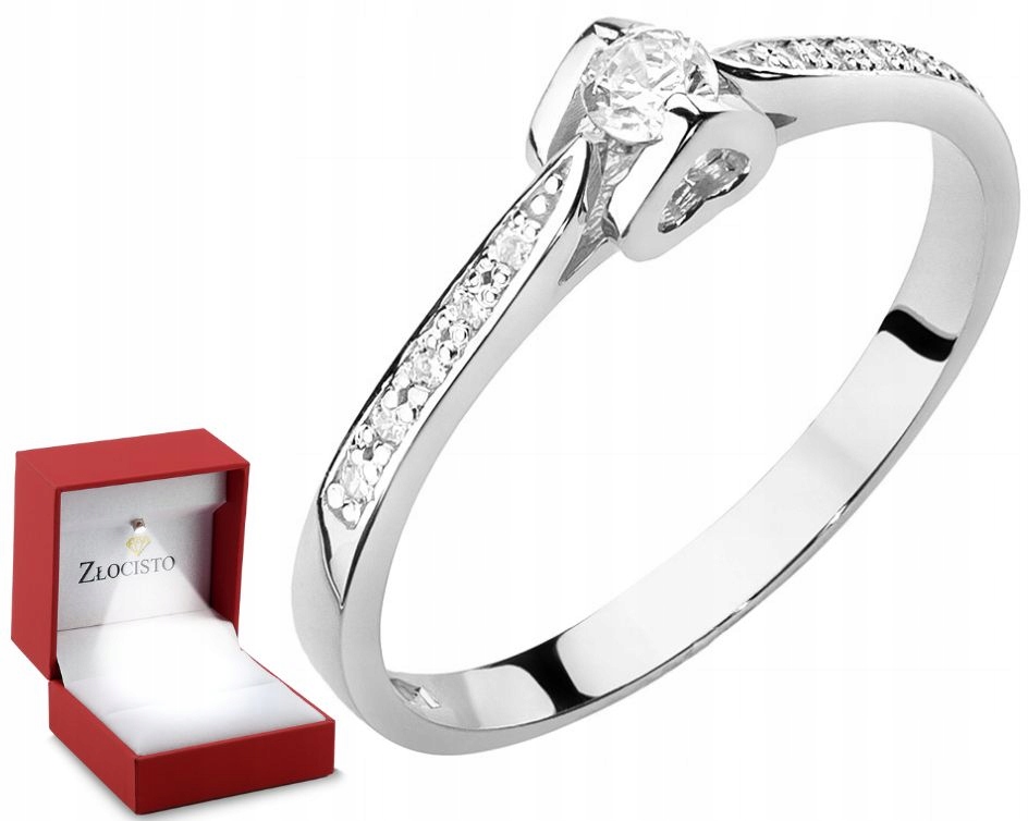 Bílé zlato Prstýnek s brilianty Gravírování Bonus