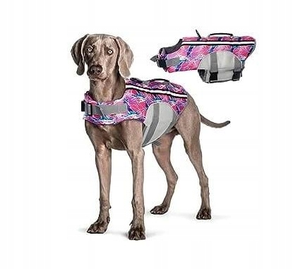 Levně Reflexní Vesta Pro Psa Růžově Stříbrná S Razítky r.XL