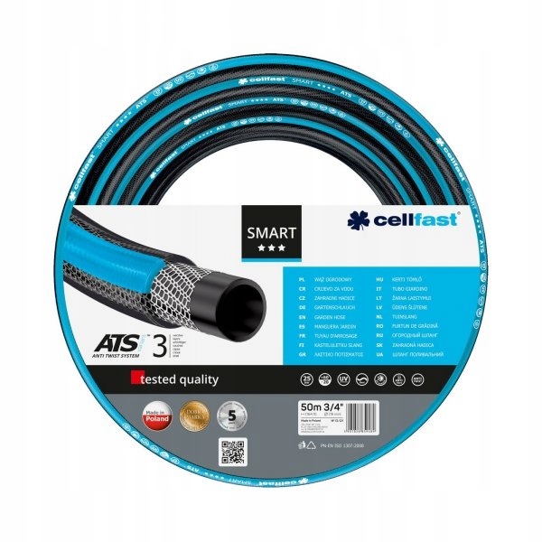 Záhradná hadica CellFast Smart AT3/4 palca 3-vrstvová 50 m