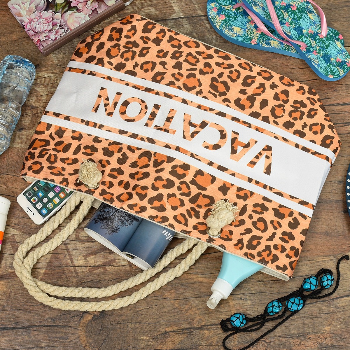 Pojemna torba plażowa na plażę torebka lekka Cechy dodatkowe brak