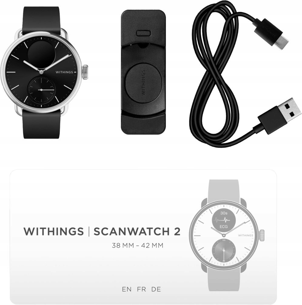 Withings Scanwatch 2 zegarek smartwatch puls EKG temperatura 38mm stal BT Model inny