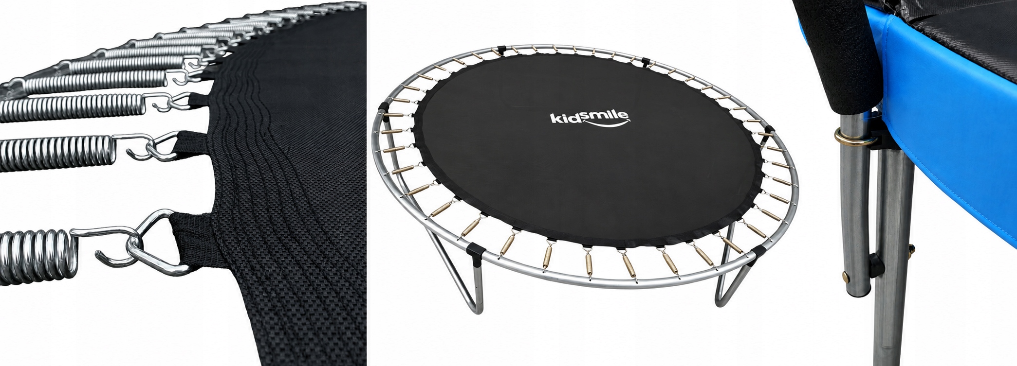 Trampolina ogrodowa z siatką wewnętrzną DZIECI 8FT 252cm drabinka niebieska