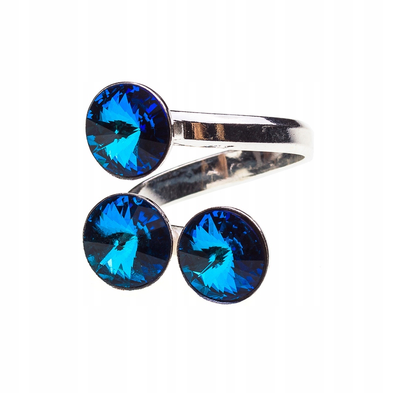 

Pierścionek srebrny 925 z kr. Swarovski Rivoli 3x8