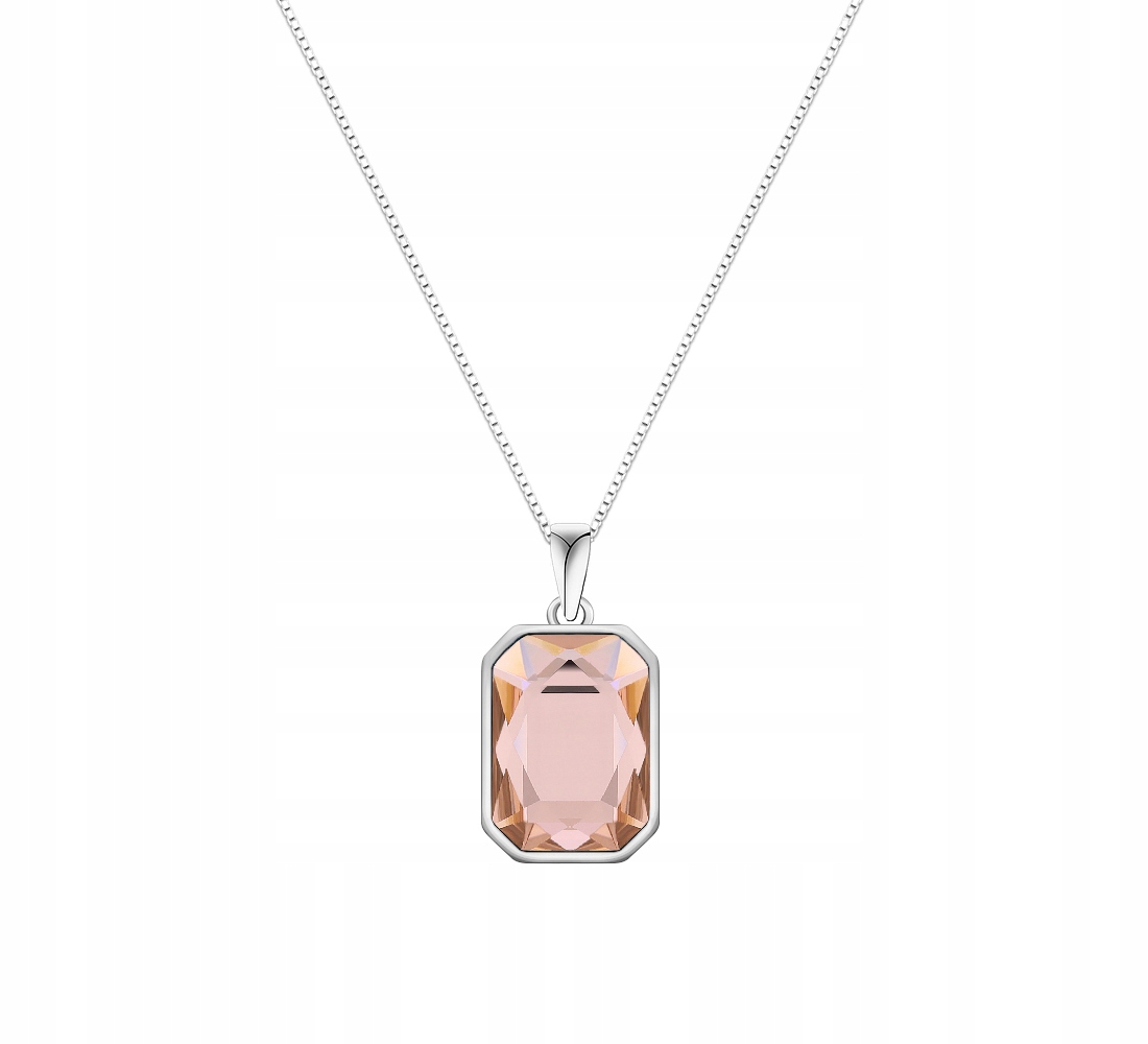 Srebrny Naszyjnik 925 Prostokąt Swarovski