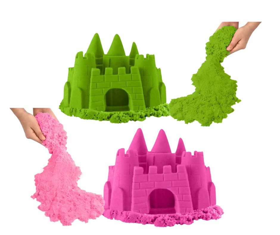 PIASEK KINETYCZNY 2KG RÓŻOWY ZIELONY MAGICZNY DLA DZIECI