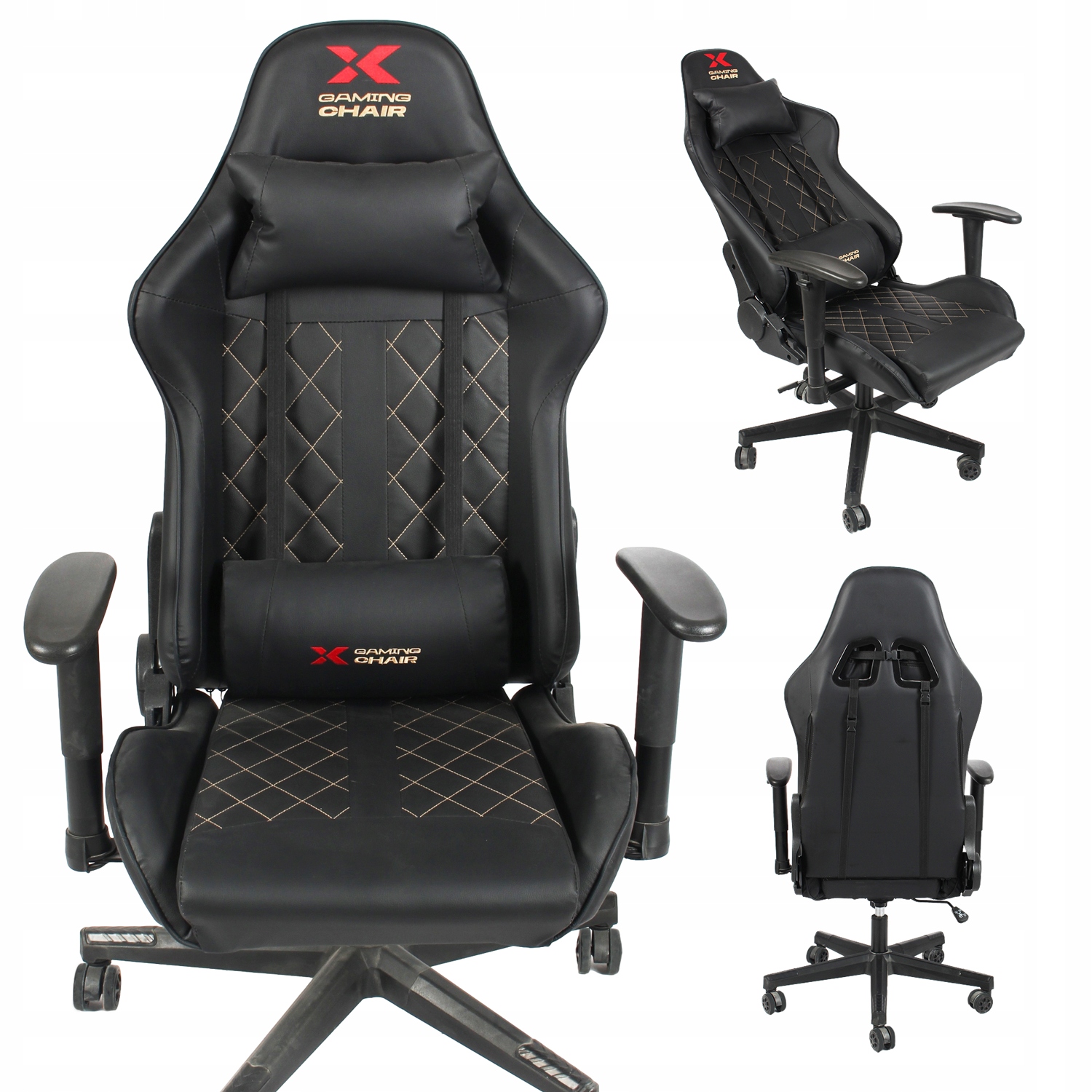 Herní Kancelářské Otočné Křeslo Křeslo Pro Hráče Xgaming Xcom2 Černo-Zlaté