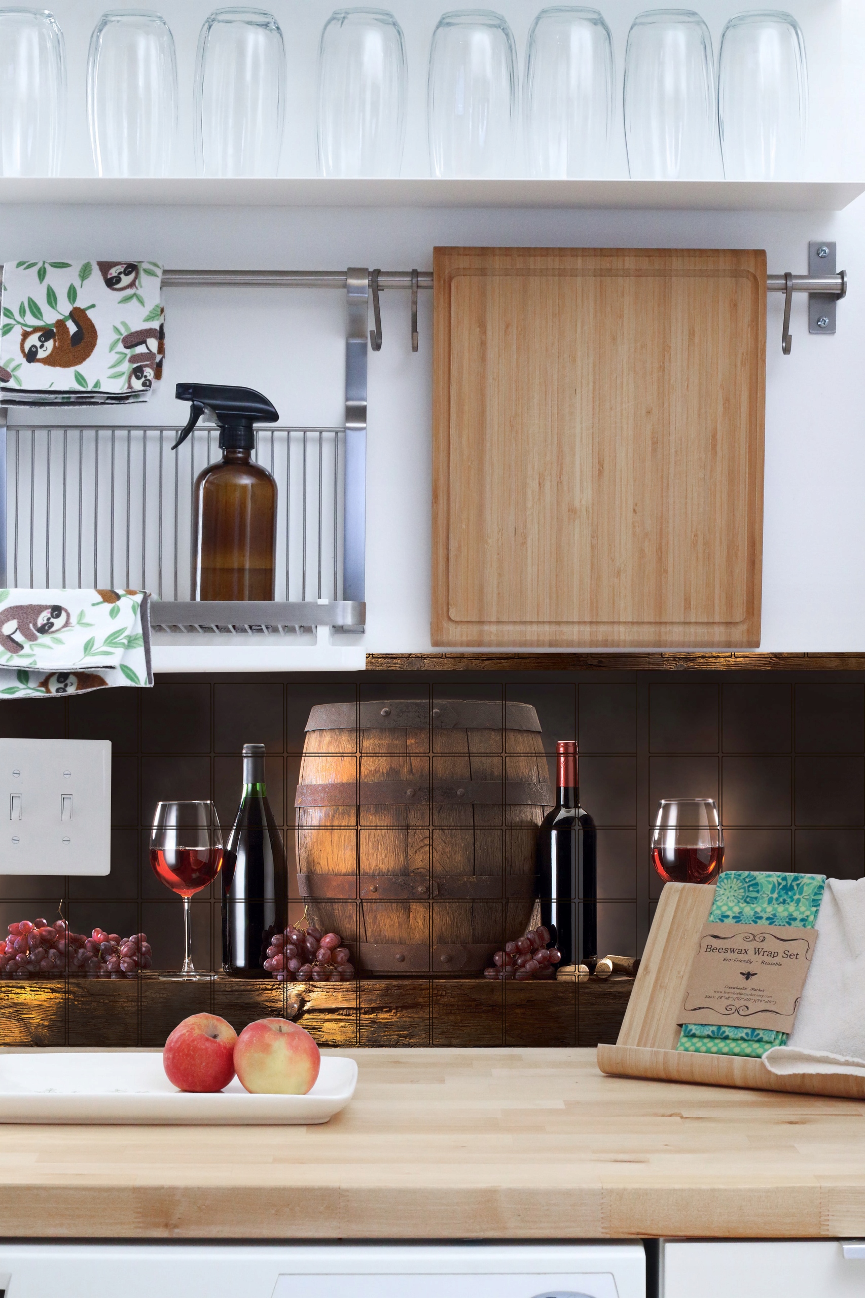 Panele PCV Okładzina Ścienna Kuchnia Wino 53898 Długość 96 cm