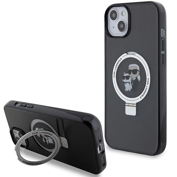 Stojan na prsteny Karl Lagerfeld a pouzdro Karl&Choupette MagSafe Pouzdro iPhone 14 15 13