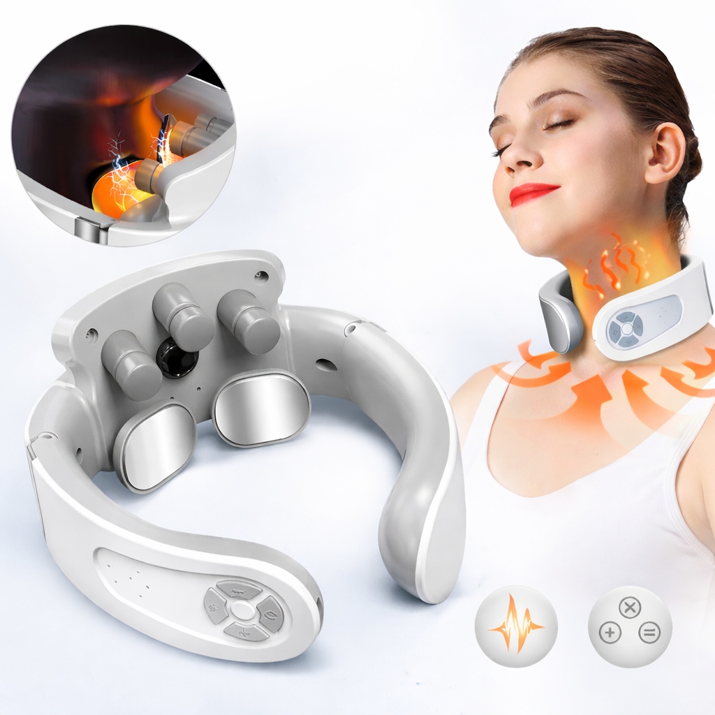 Masażer karku ems elektryczne impulsy z głowicami masującymi rozluźniający