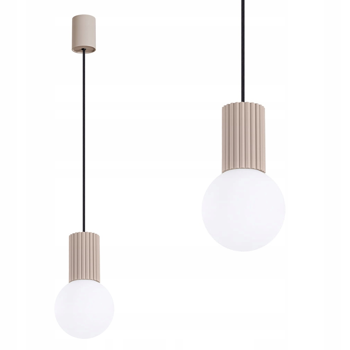 Závěsná lampa Halo taupe s ozdobným stínidlem do jídelny, G9 SL.1744 Sollux