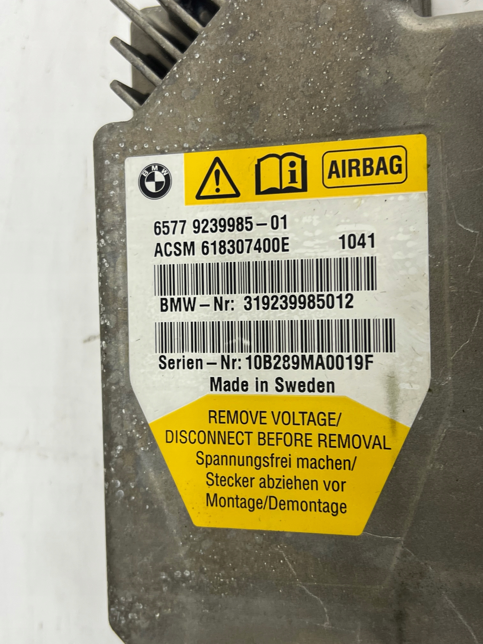 modulo SENSOR airbag airbag BMW F10 F11 9239985