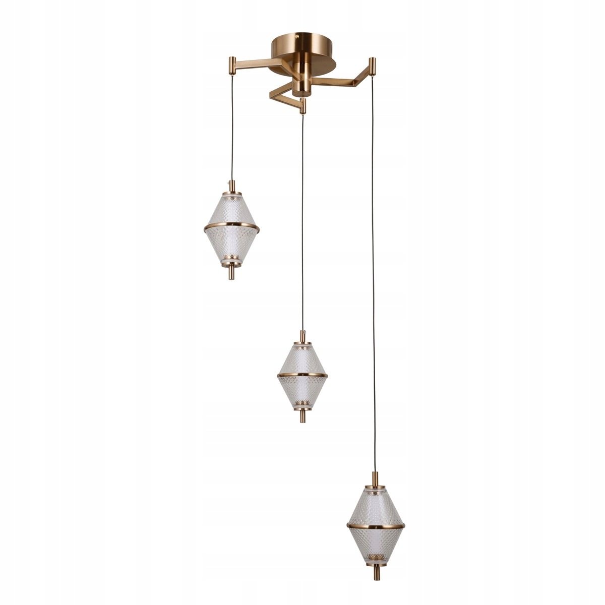 Fuente, Nowoczesna, dekoracyjna, złota lampa wisząca Led, 15W, 3000K 1108LM