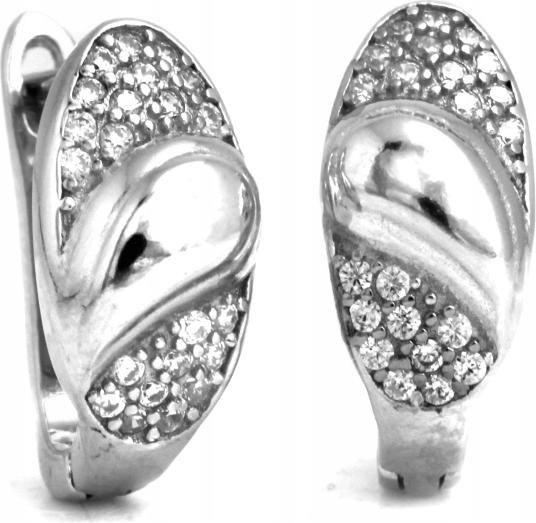 Stříbrné náušnice 925 módní anglické, zdobené drobnými zirkony, módní