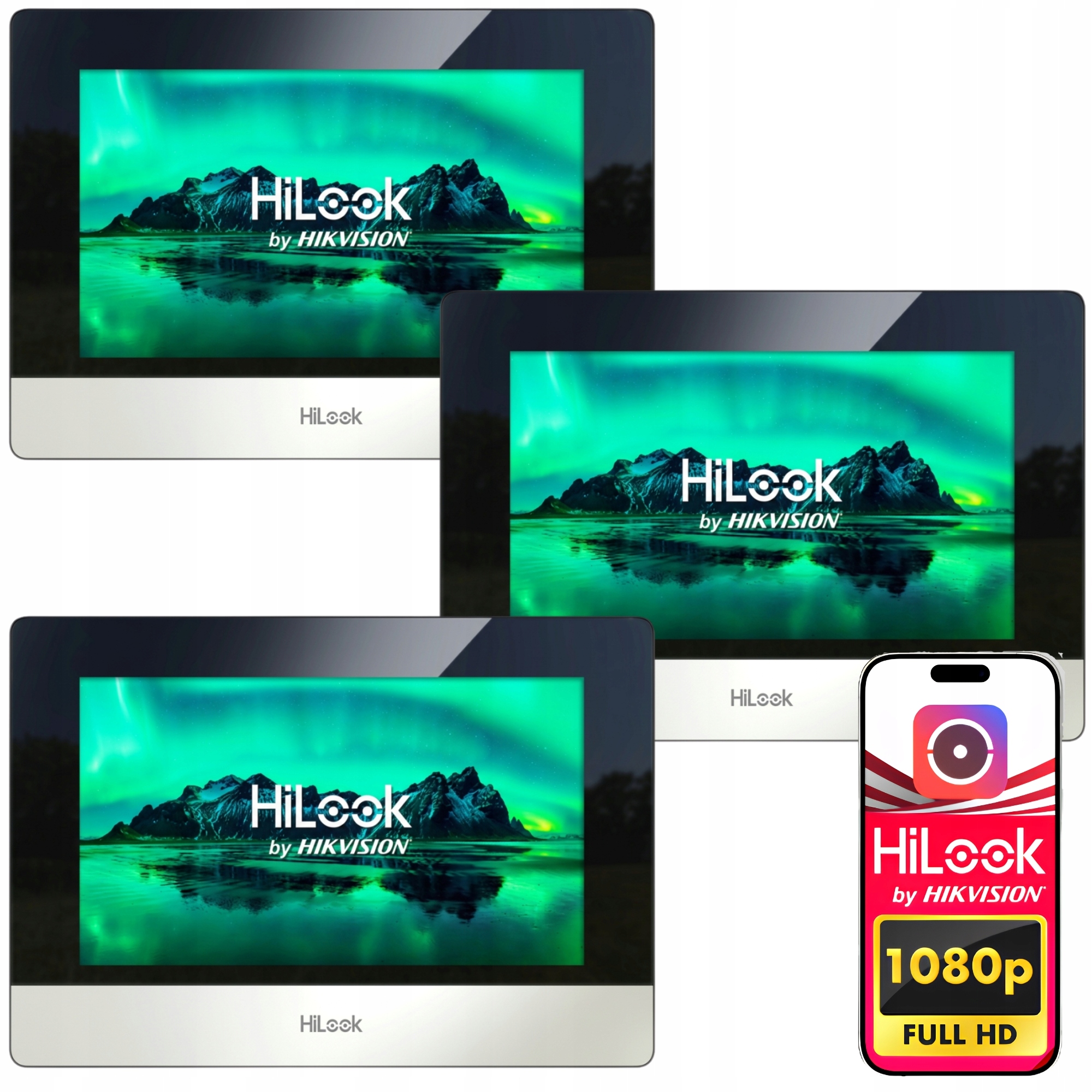 Wideodomofon 3x HD-VIS-02 Furtka Brama Aplikacja 2-żyły Hilook By Hikvision