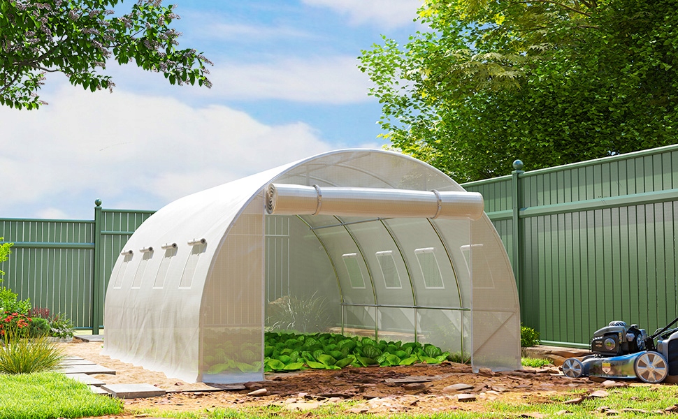 Tunelová plachta 12 m² pre skleníky 4x3x2 m, biela, Uv