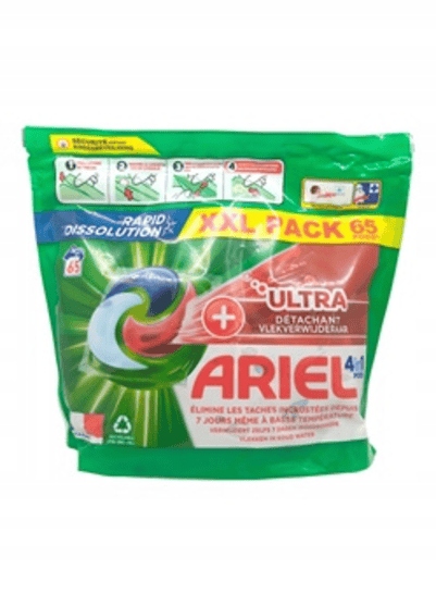 Levně Ariel Kapsle 3v1 Universal Ultra Odstraňovač Skvrn 65 ks 1670,5 g