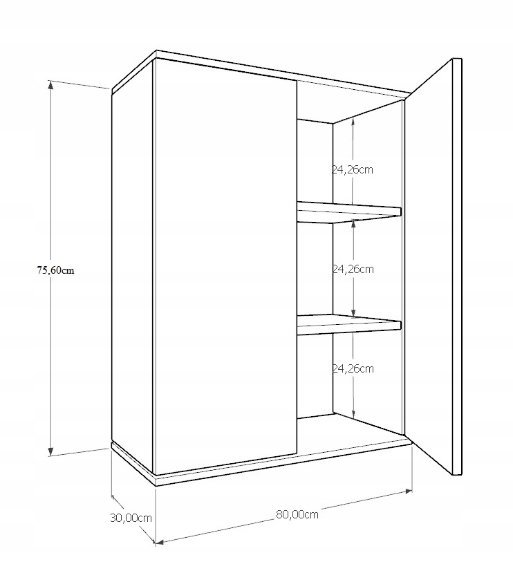 Szafka Kuchenna Wisząca KIRA Czarna Artisan 80cm Cichy Domyk tip-on Blum Marka Krak Meble