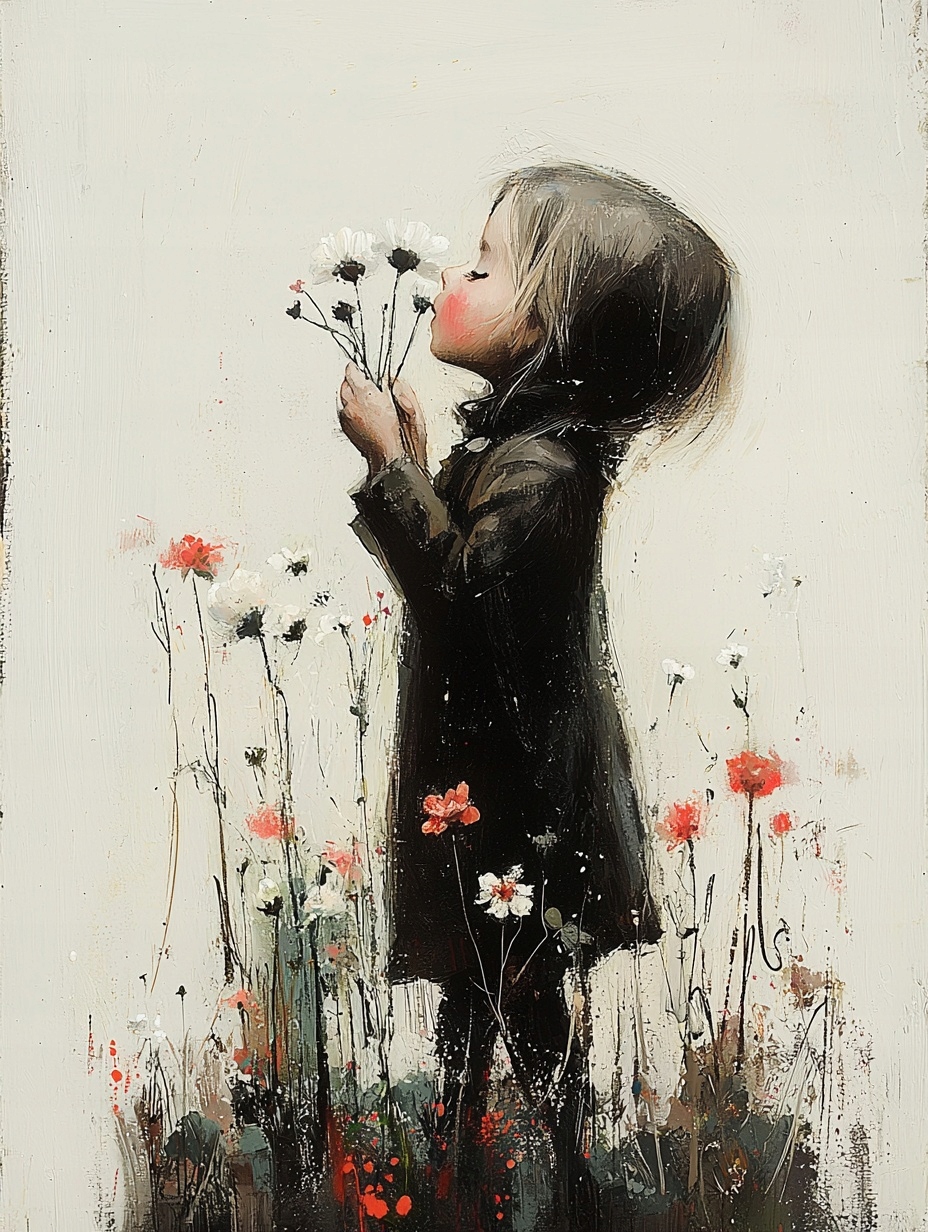 Obraz Na Plátně Canvas Dítě Dívka Portrét Louka Květiny Maki 75x100
