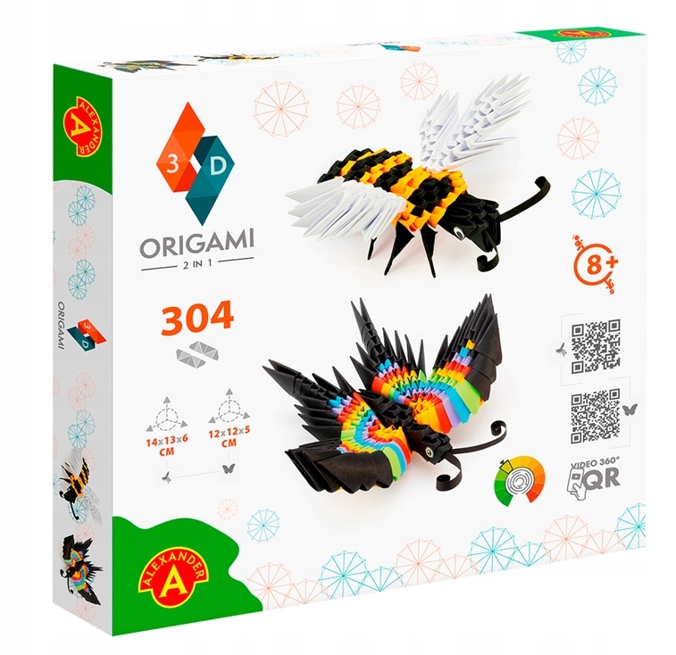 

Origami 3D 2 w 1 motyl, pszczoła